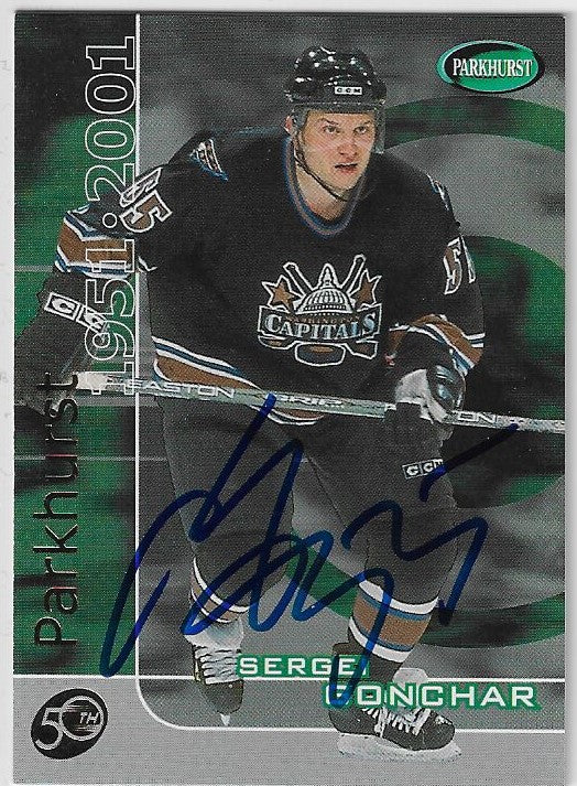 Sergei Gonchar Signed 2000-01 Parkhurst 50th Anniversary Hockey Card - Washington Capitals
