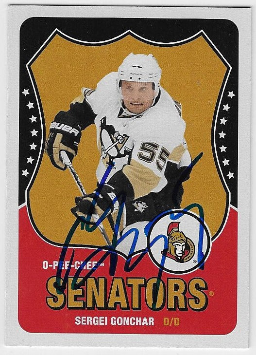 Sergei Gonchar Signed 2010-11 O-Pee-Chee Retro Hockey Card - Ottawa Senators
