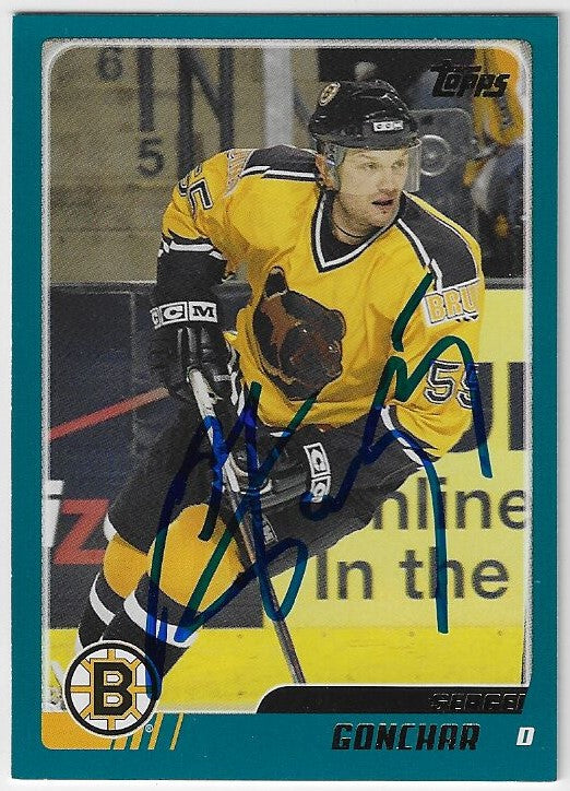 Sergei Gonchar Signed 2003-04 Topps Traded & Rookies Hockey Card - Boston Bruins
