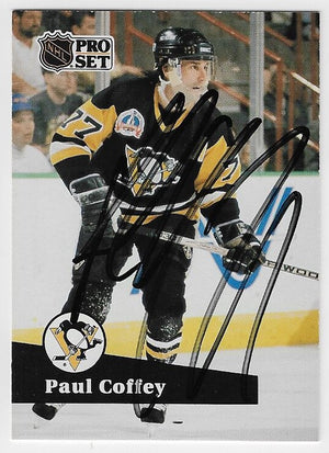 Paul Coffey Signed 1991-92 Pro Set Hockey Card - Pittsburg Penguins