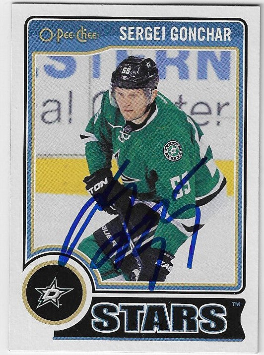 Sergei Gonchar Signed 2014-15 O-Pee-Chee Hockey Card - Dallas Stars