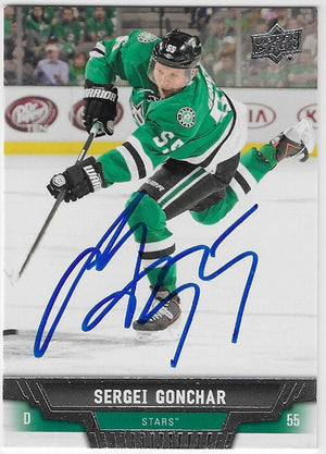 Sergei Gonchar Signed 2013-14 Upper Deck Hockey Card - Dallas Stars