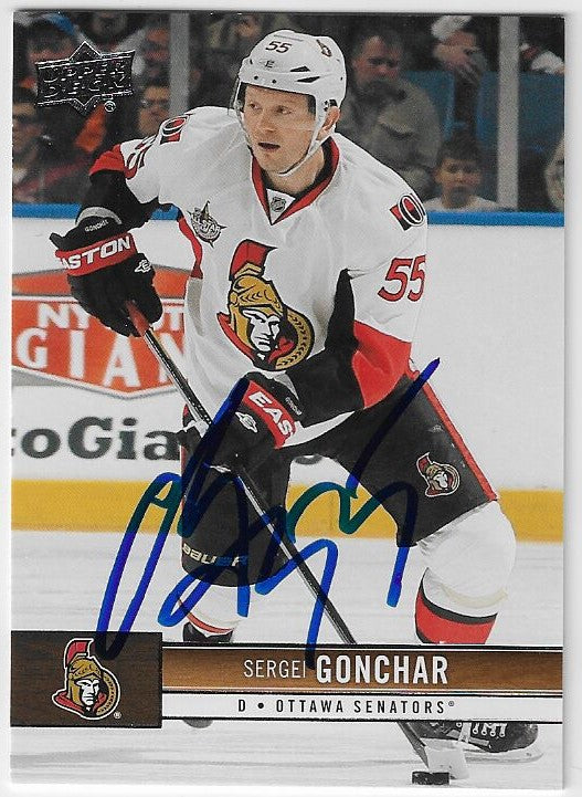 Sergei Gonchar Signed 2012-13 Upper Deck Hockey Card - Ottawa Senators
