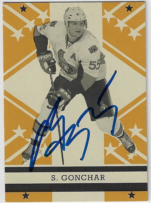 Sergei Gonchar Signed 2011-12 O-Pee-Chee Retro Hockey Card - Ottawa Senators