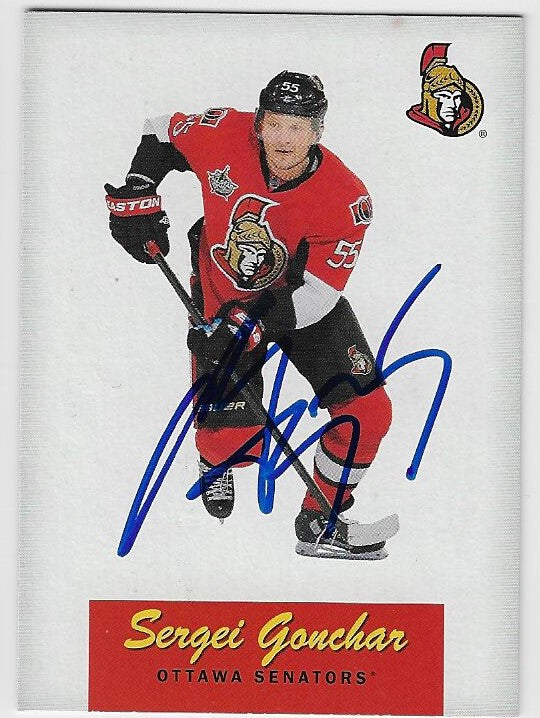 Sergei Gonchar Signed 2012-13 O-Pee-Chee Retro Hockey Card - Ottawa Senators