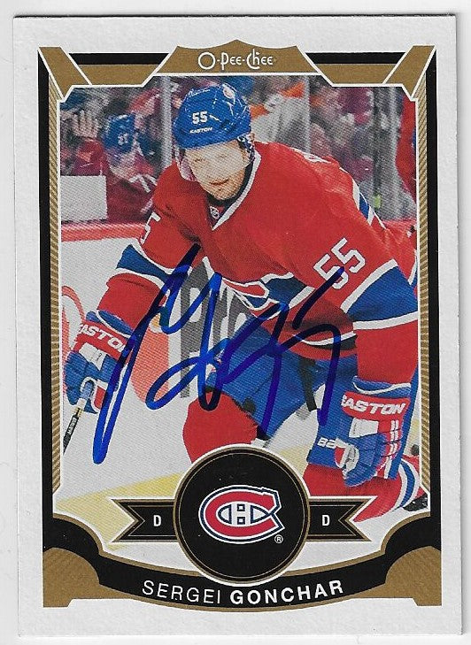 Sergei Gonchar Signed 2015-16 O-Pee-Chee Hockey Card - Montreal Canadiens