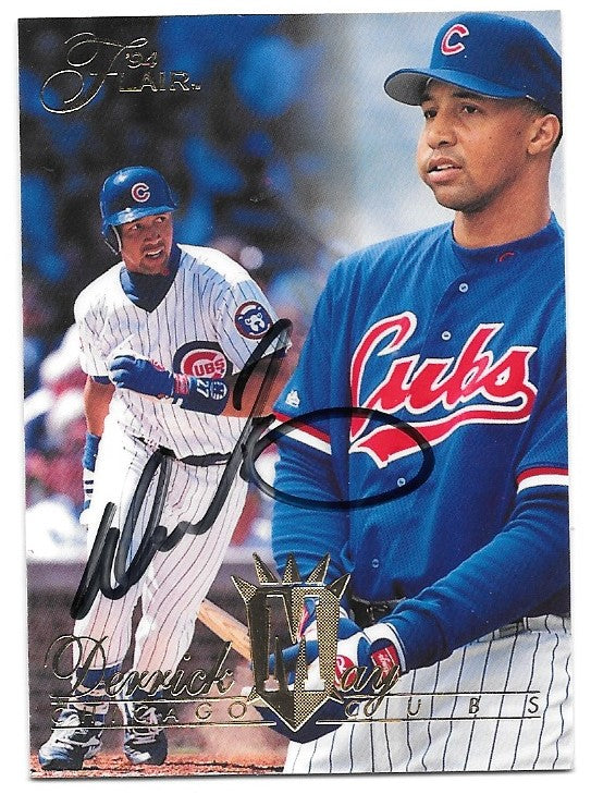 Derrick May Signed 1994 Flair Baseball Card - Chicago Cubs