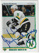 Gaetan Duchesne Signed 1990-91 Upper Deck Hockey Card - Minnesota North Stars
