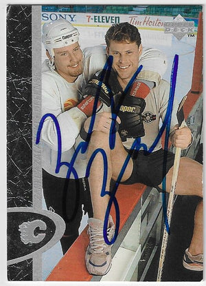 Zarley Zalapski Signed 1996-97 Upper Deck Hockey Card - Calgary Flames