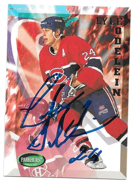 Lyle Odelein Signed 1995-96 Parkhurst Hockey Card - Montreal Canadiens