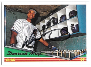Derrick May Signed 1994 Topps Gold Baseball Card - Chicago Cubs