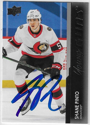 Shane Pinto Signed 2021-22 Upper Deck YG Hockey Card - Ottawa Senators