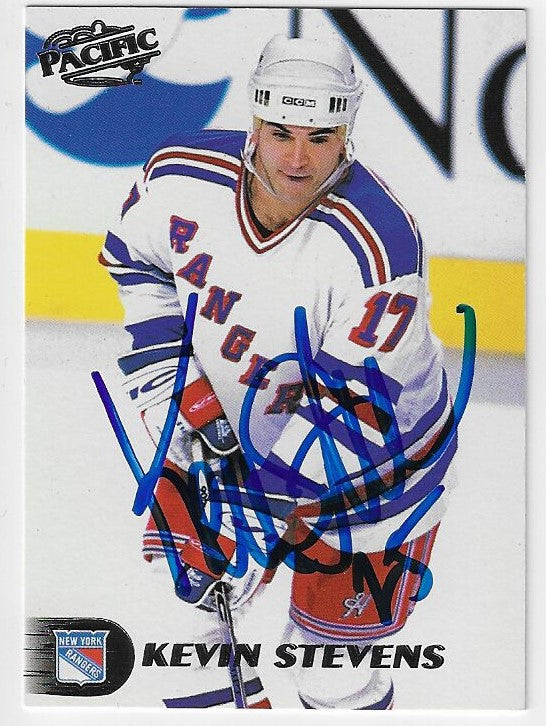 Kevin Stevens Signed 1998-99 Pacific Hockey Card - New York Rangers