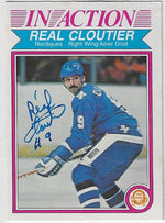Real Cloutier Signed 1982-83 O-Pee-Chee Hockey Card - Quebec Nordiques #280