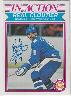 Real Cloutier Signed 1982-83 O-Pee-Chee Hockey Card - Quebec Nordiques #280