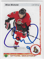Milan Michalek Signed 2010-11 Upper Deck 20th Anniversary Variation Hockey Card - Ottawa Senators