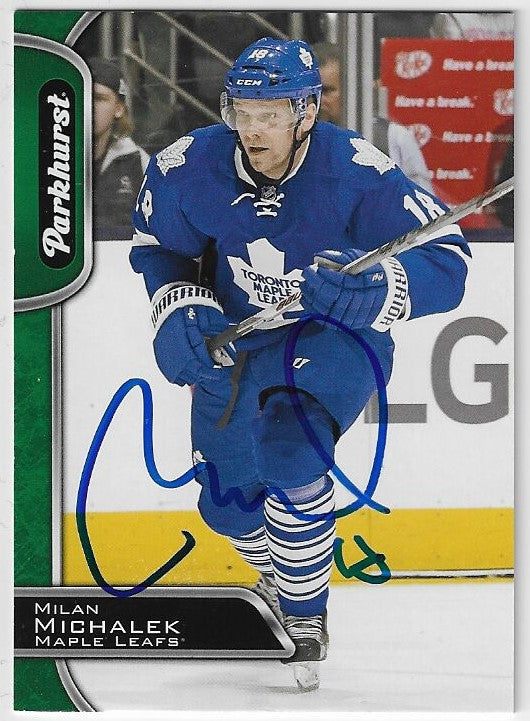 Milan Michalek Signed 2016-17 Parkhurst Hockey Card - Toronto Maple Leafs