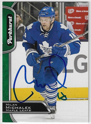 Milan Michalek Signed 2016-17 Parkhurst Hockey Card - Toronto Maple Leafs