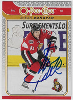 Shean Donovan Signed 2009-10 O-Pee-Chee Hockey Card - Ottawa Senators