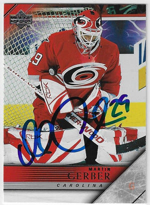 Martin Gerber Signed 2005-06 Upper Deck Hockey Card - Carolina Hurricanes