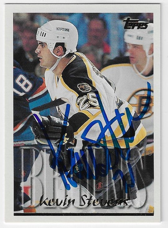 Kevin Stevens Signed 1995-96 Topps Hockey Card - Pittsburgh Penguins