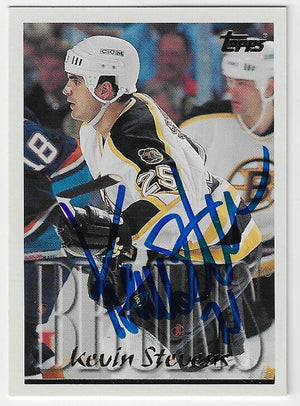 Kevin Stevens Signed 1995-96 Topps Hockey Card - Pittsburgh Penguins