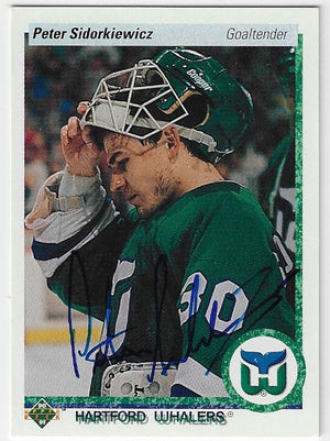 Peter Sidorkiewicz Signed 1990-91 Upper Deck Hockey Card - Hartford Whalers