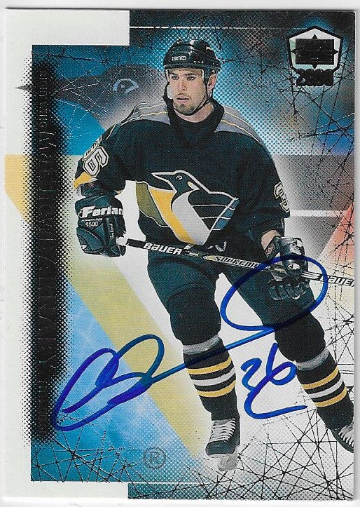 Matthew Barnaby Signed 1999-00 Pacific Dynagon Ice Hockey Card - Pittsburgh Penguins
