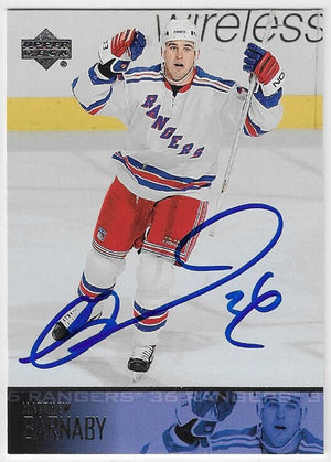 Matthew Barnaby Signed 2003-04 Upper Deck Hockey Card - New York Rangers