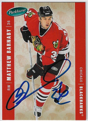 Matthew Barnaby Signed 2005-06 Parkhurst Hockey Card - Chicago Blackhawks