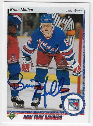Brian Mullen Signed 1990-91 Upper Deck Hockey Card - New York Rangers