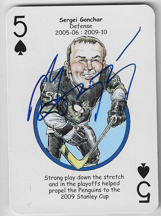 Sergei Gonchar Signed 2013-14 Heroes Playing Hockey Card - Pittsburgh Penguins #5