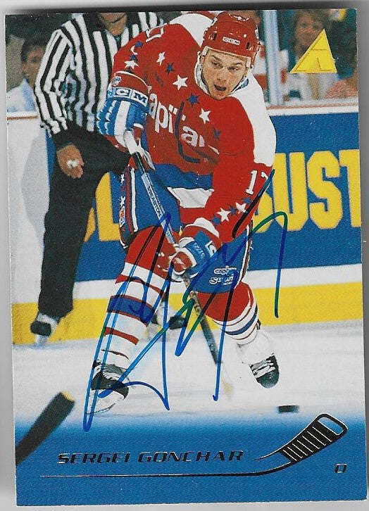 Sergei Gonchar Signed 1995-96 Pinnacle Hockey Card - Washington Capitals