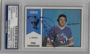 Paul Henderson Signed 1974-75 O-Pee-Chee WHA Hockey Card - Toronto Toros - PSA/DNA