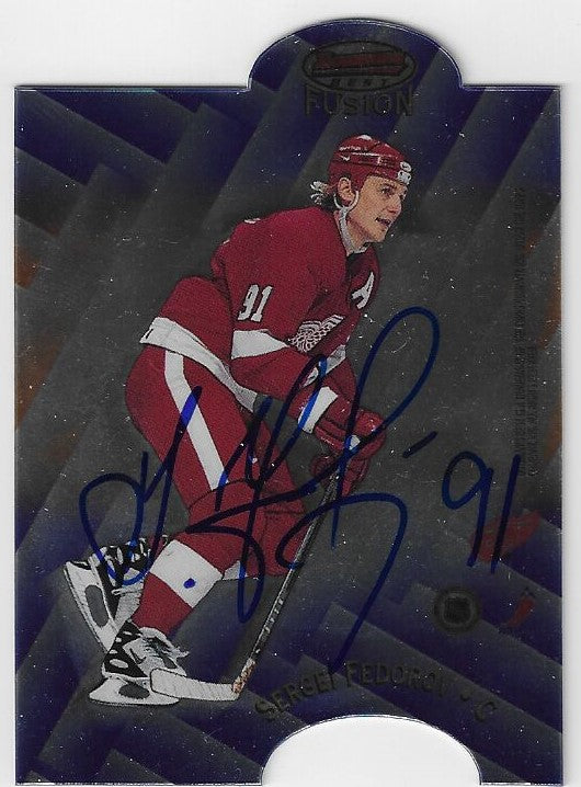 Sergei Fedorov Signed 1997-98 Bowman's Best Mirror Image Hockey Card - Detroit Red Wings