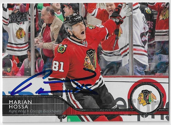 Marian Hossa Signed 2014-15 Upper Deck Hockey Card - Chicago Blackhawks