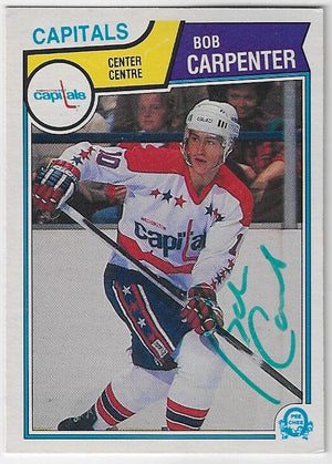 Bobby Carpenter Signed 1983-84 O-Pee-Chee Hockey Card - Washington Capitals