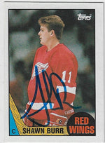 Shawn Burr Signed 1987-88 Topps Hockey Card - Detroit Red Wings