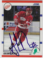 Shawn Burr Signed 1990-91 Score (American) Hockey Card - Detroit Red Wings