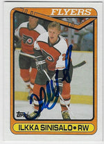 Ilkka Sinisalo Signed 1990-91 Topps Hockey Card - Philadelphia Flyers