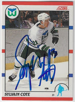 Sylvain Cote Signed 1990-91 Score (Canadian) Hockey Card - Hartford Whalers