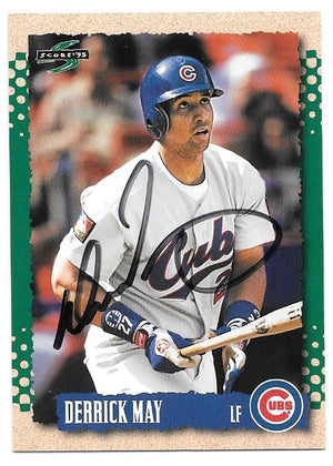 Derrick May Signed 1995 Score Baseball Card - Chicago Cubs