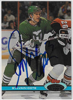 Sylvain Cote Signed 1991-92 Stadium Club Hockey Card - Hartford Whalers