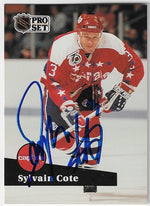 Sylvain Cote Signed 1991-92 Pro Set Hockey Card - Washington Capitals