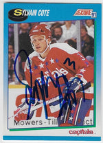 Sylvain Cote Signed 1991-92 Score Canadian English Hockey Card - Washington Capitals