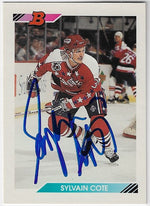 Sylvain Cote Signed 1992-93 Bowman Hockey Card - Washington Capitals