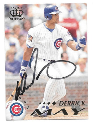 Derrick May Signed 1995 Pacific Baseball Card - Chicago Cubs