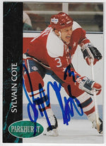 Sylvain Cote Signed 1992-93 Parkhurst Hockey Card - Washington Capitals