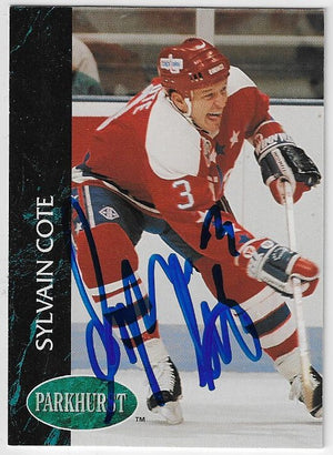 Sylvain Cote Signed 1992-93 Parkhurst Hockey Card - Washington Capitals