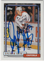 Sylvain Cote Signed 1992-93 Topps Hockey Card - Washington Capitals